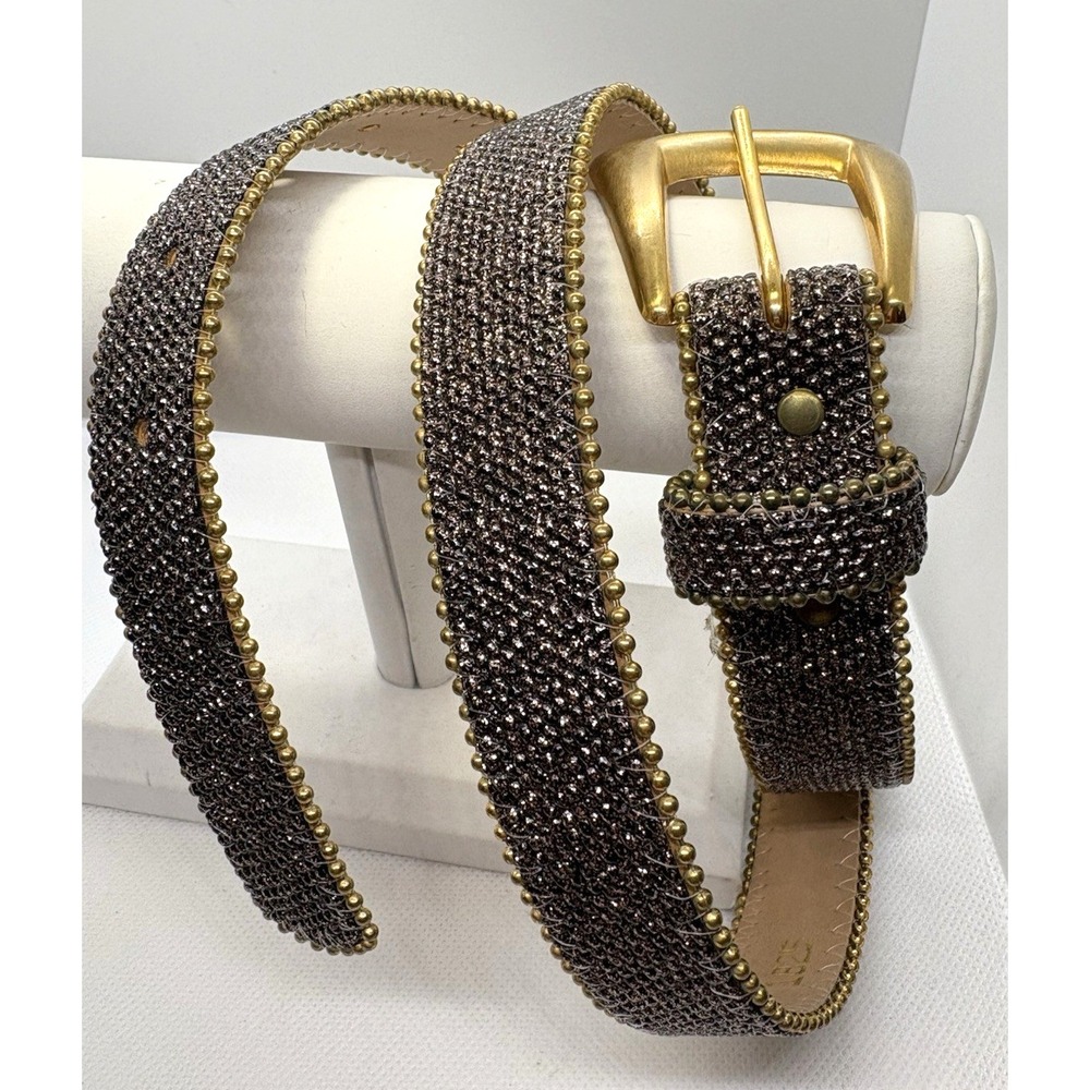 Vintage Motion East Textured Belt Gold Buckle Bead-Like Finish Made in USA 38" M